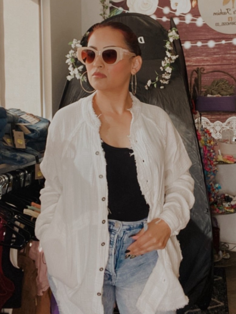 Oversize Womens Button Up Shirt